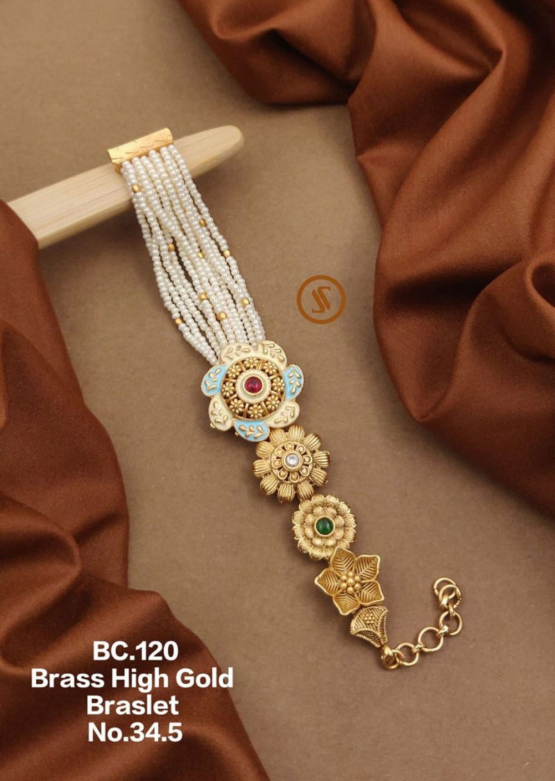 BC11 Brass High Gold Plated Mina Colour Bracelets Wholesale Shop In Surat
